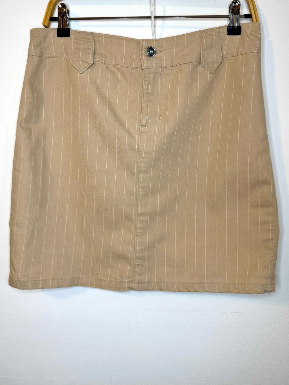 Beige Pinstripe Women’s Mini Skirt